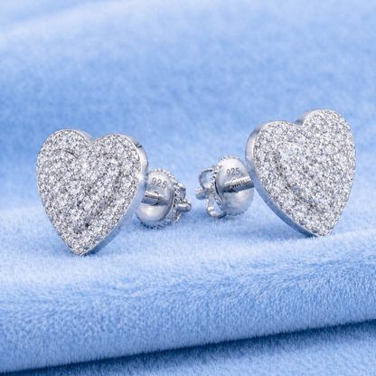 8mm Heart Earrings MOISSANITE VVS