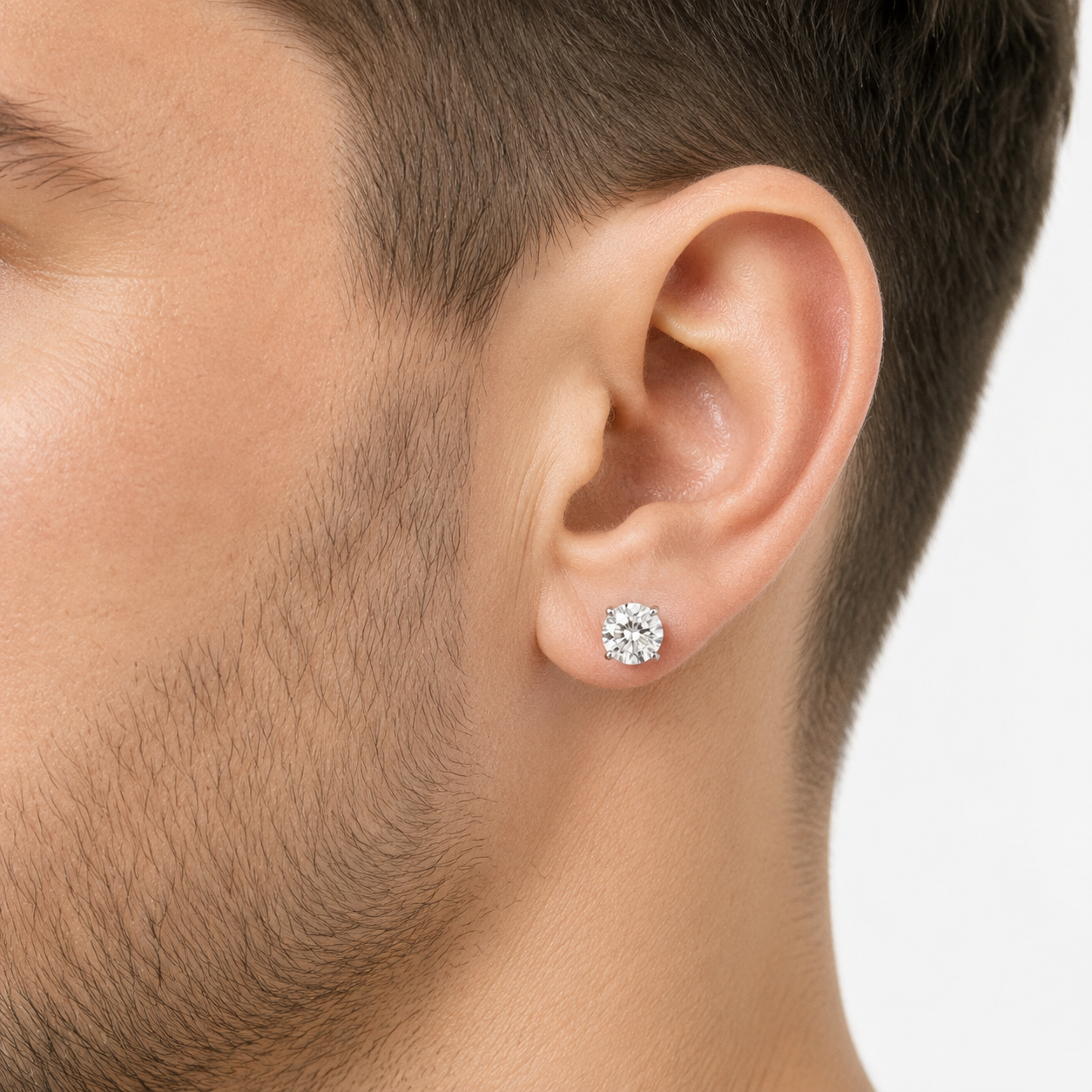 6.5mm Magnet Earrings VVS MOISSANITE