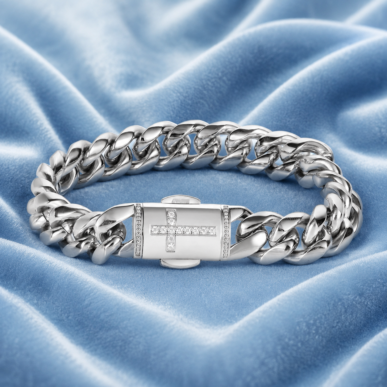 Cuban Cross Clasp Bracelet