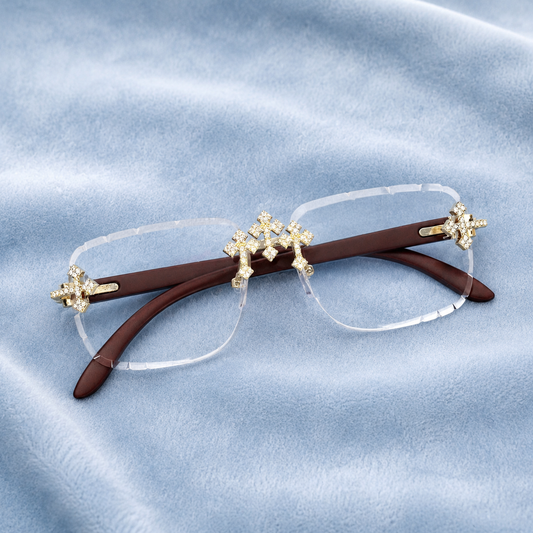 Iced out Cross Glasses clear