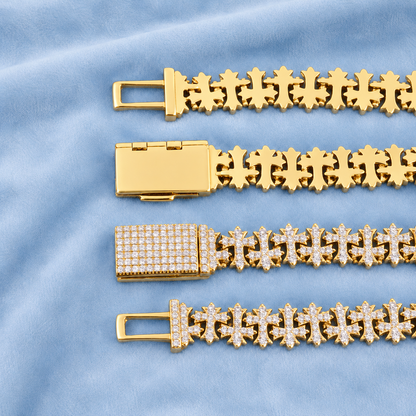 8.5mm CROSS Bracelet 5A CZ