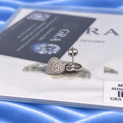 8mm Heart Earrings MOISSANITE VVS