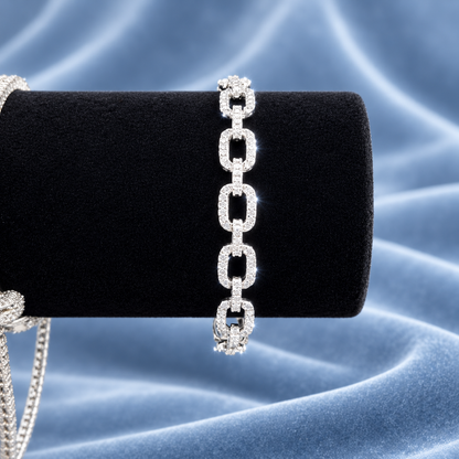OVAL LINK BRACELET VVS MOISSANITE