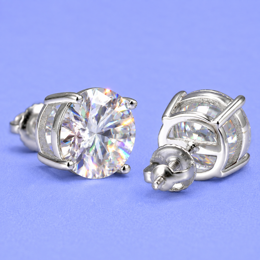 10 mm STUD EARRINGS VVS MOISSANITE 8CTW