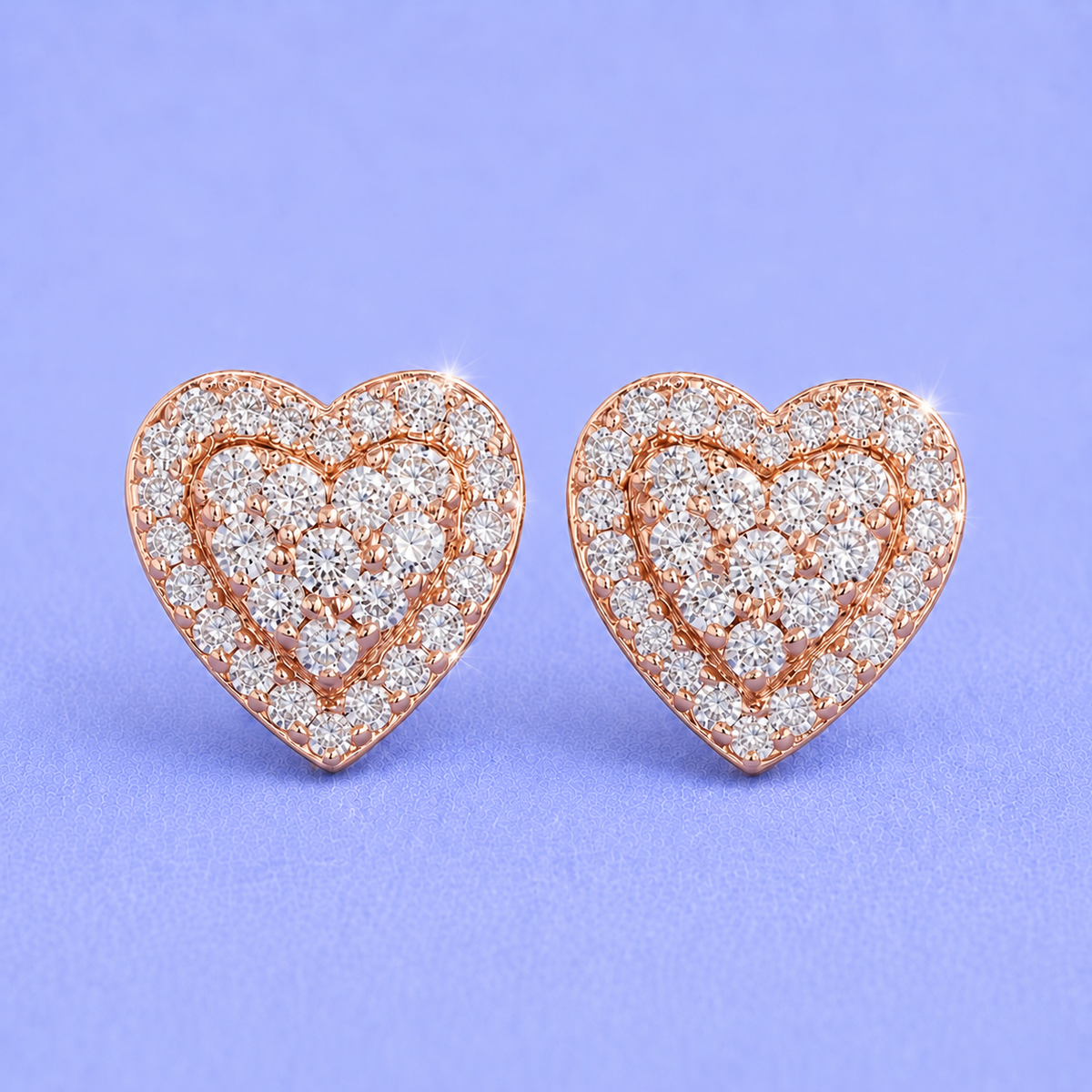 8mm Heart Earrings MOISSANITE VVS