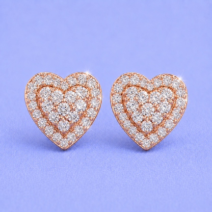 8mm Heart Earrings MOISSANITE VVS