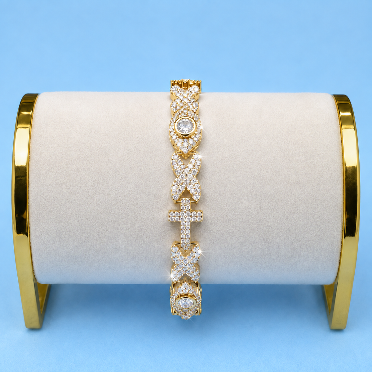 9MM  CROSS EYE BRACELET 5A CZ