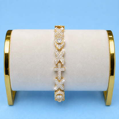 9MM  CROSS EYE BRACELET 5A CZ