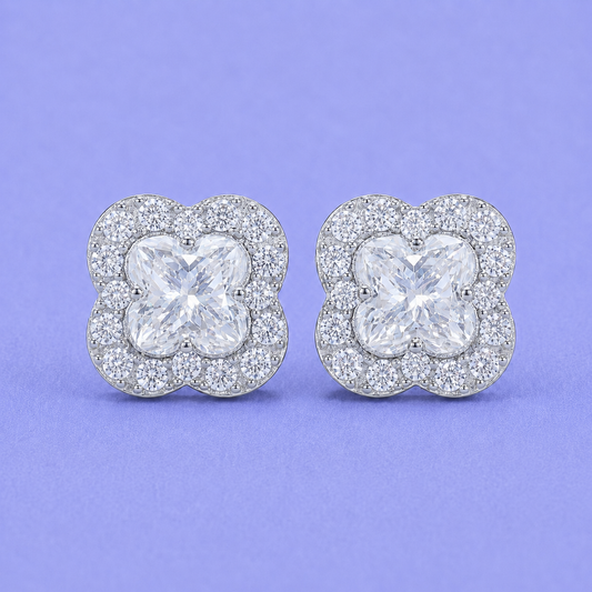 6mm CLOVER EARRINGS VVS MOISSANITE