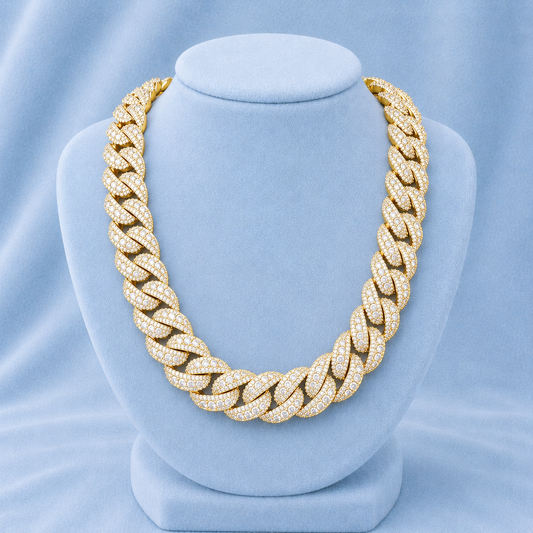 22MM MIAMI CUBAN LINK CHAIN 5A CZ