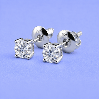 4mm STUD EARRINGS VVS MOISSANITE