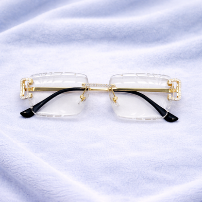 Clear Iced out Designer Glasses