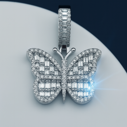 ICED OUT BUTTERFLY PENDANT