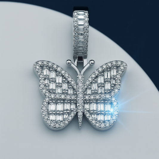 ICED OUT BUTTERFLY PENDANT