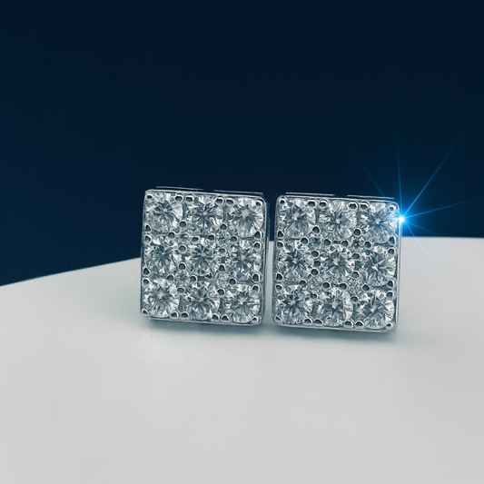 ICED OUT SQUARE EARRINGS