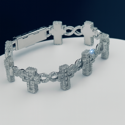 ICED OUT CROSS BRACELET