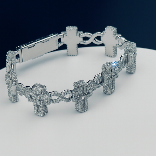 ICED OUT CROSS BRACELET