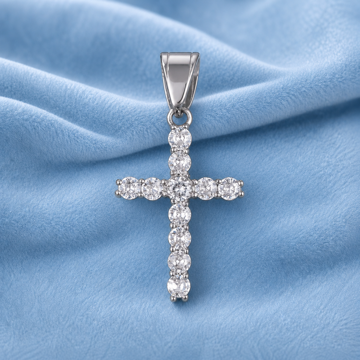 ICED CROSS PENDANT 5A CZ