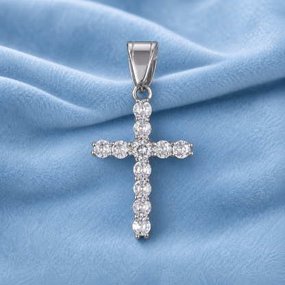 ICED CROSS PENDANT 5A CZ