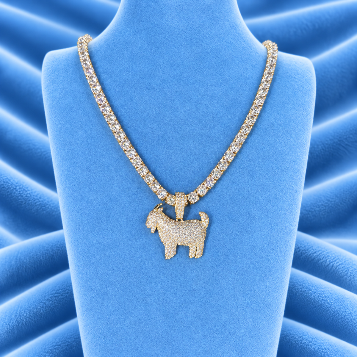 5MM TENNIS CHAIN & GOAT PENDANT