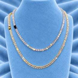 TENNIS CHAIN BUTTON CLASP 5A CZ