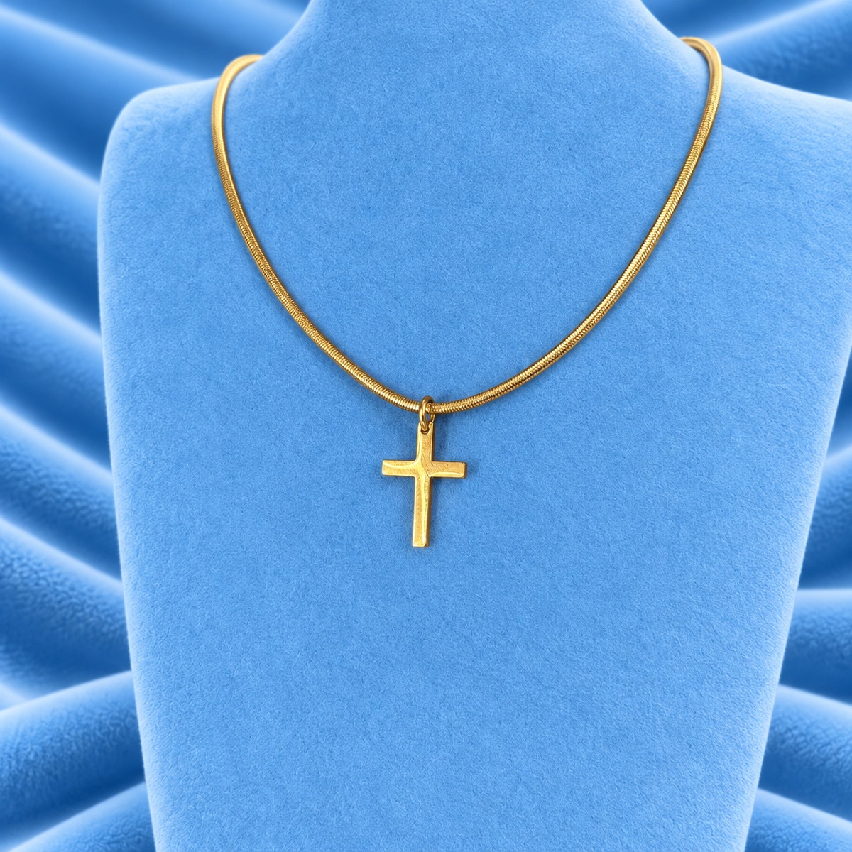 2MM SNAKE CHAIN WITH CROSS PENDANT