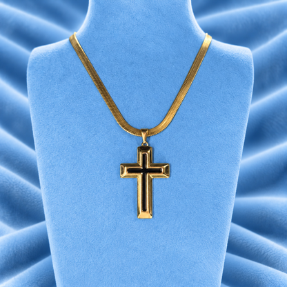 LUXURY CHAIN WITH BIG CROSS PENDANT