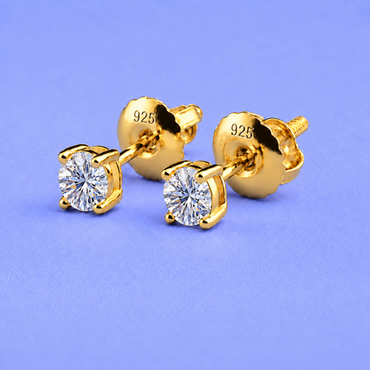 3mm STUD EARRINGS VVS MOISSANITE