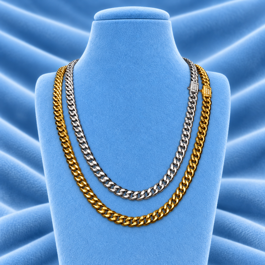 8mm Cuban Iced Clasp Chain 5A CZ