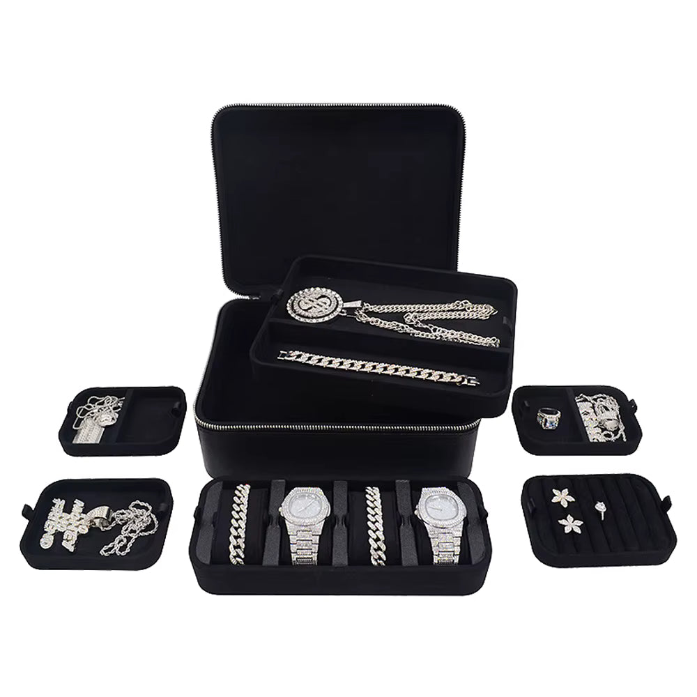 LEATHER LUXURY JEWELRY BOX CUSTOM LOGO