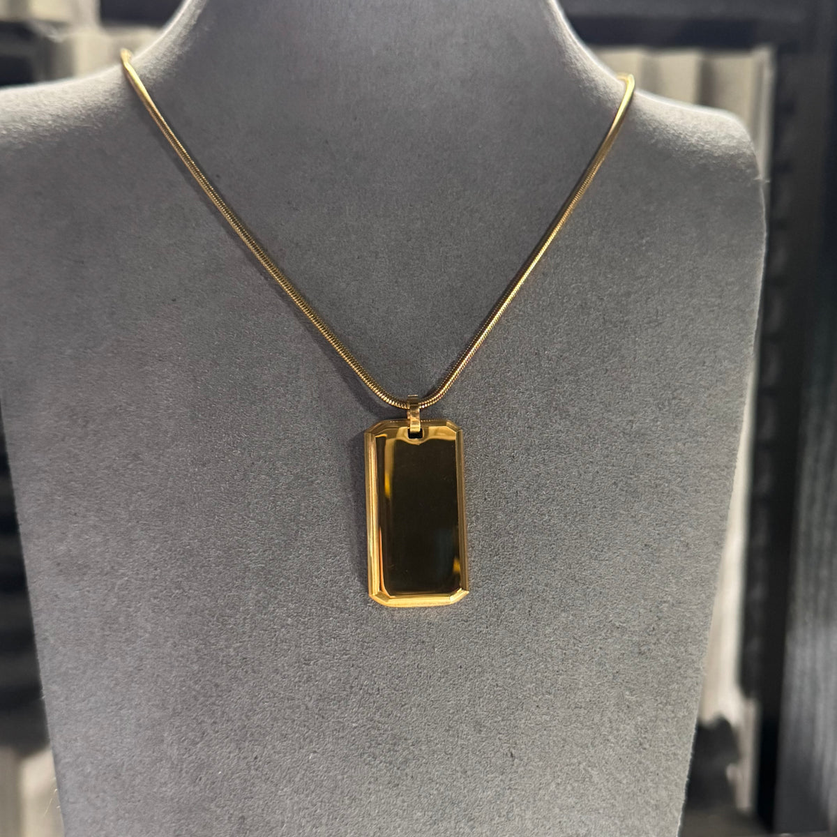 2MM SNAKE CHAIN & DOG TAG PENDANT