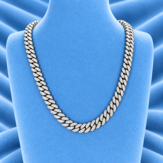 8MM CUBAN CHAIN BUTTON CLASP CZ