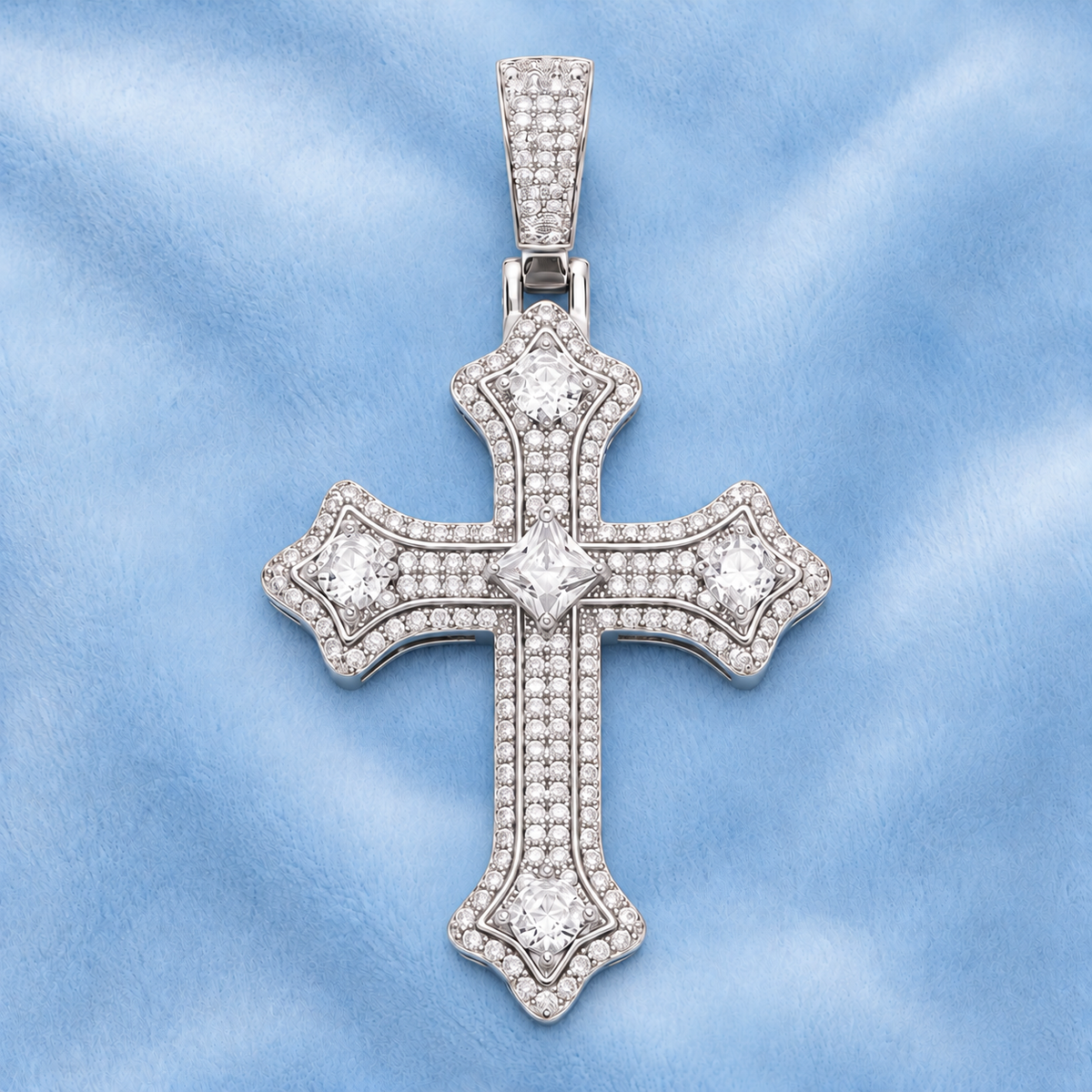 Designer Cross Pendant 5A CZ