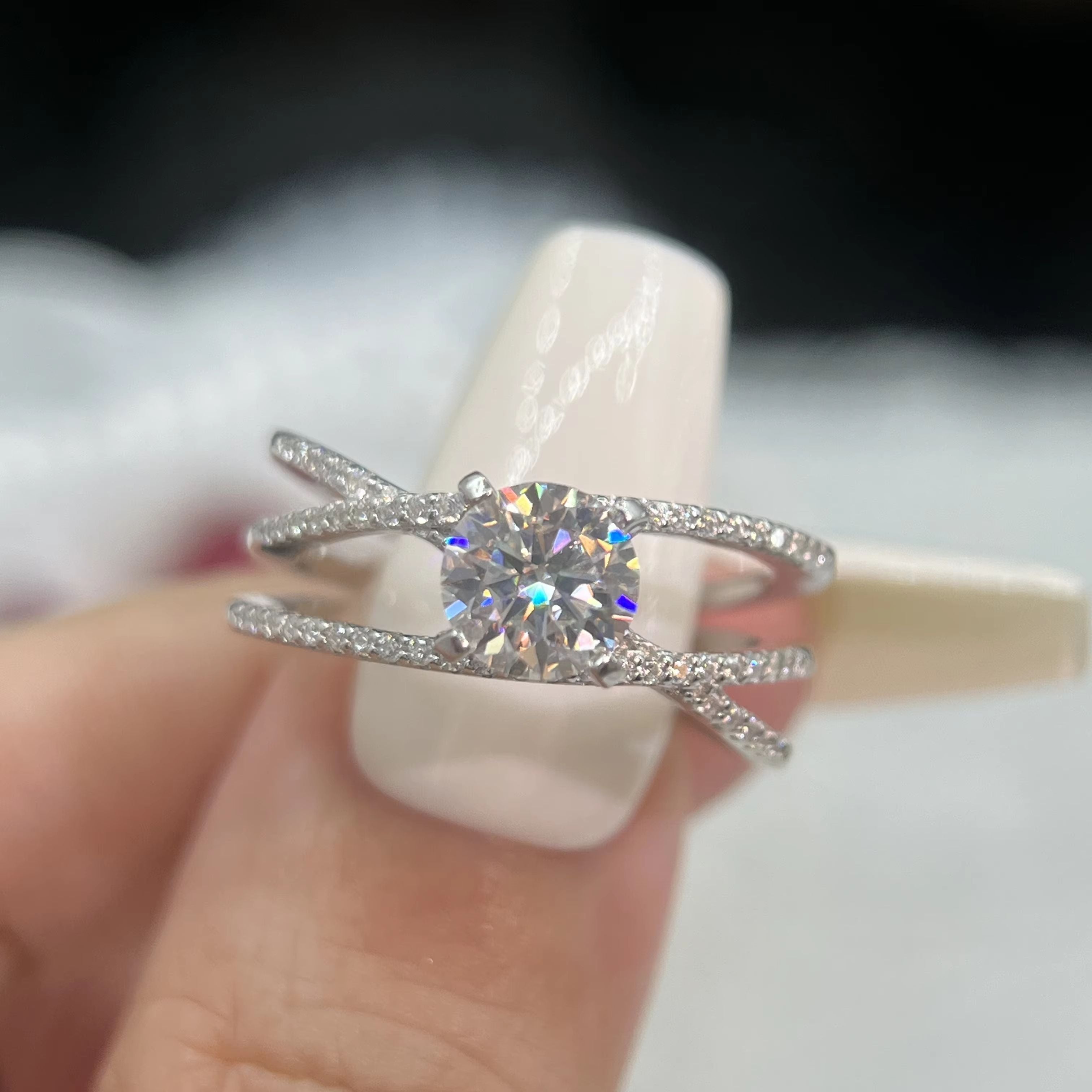 Criss-Cross Engagement Ring