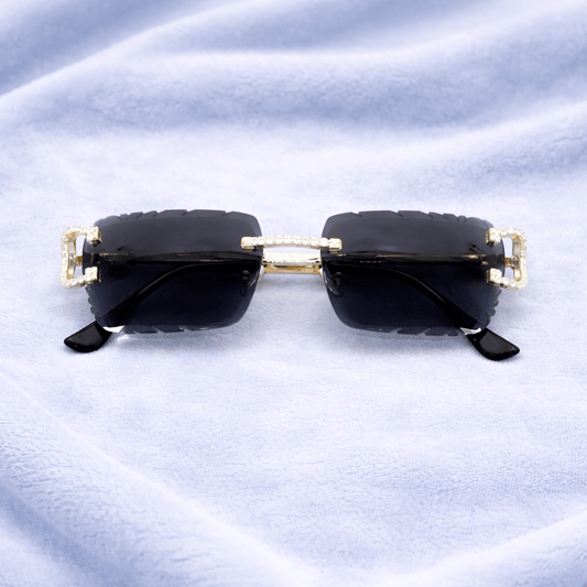 Black Iced out Designer Glasses - jewelryresell