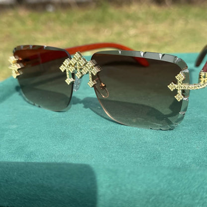 Brown Cross Glasses - jewelryresell