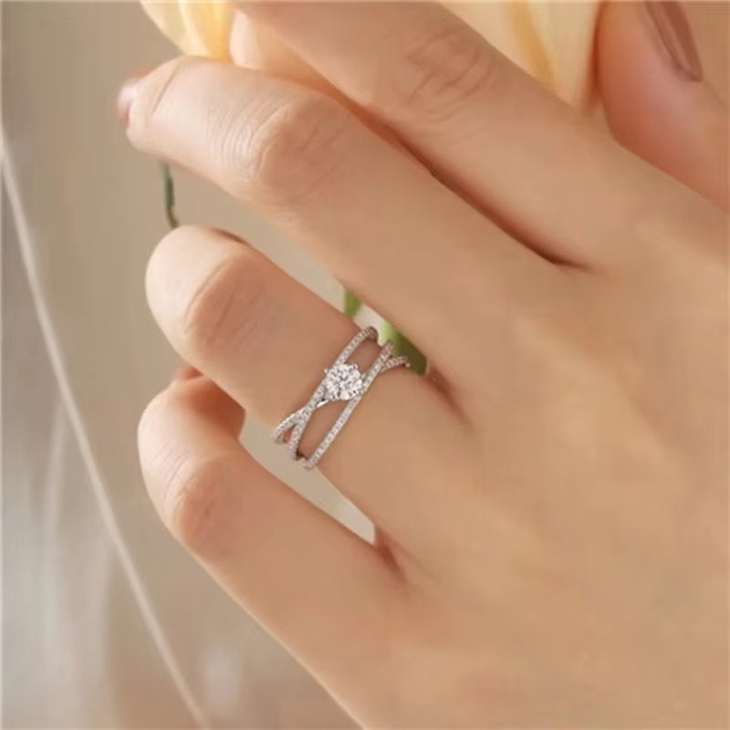 Criss-Cross Engagement Ring