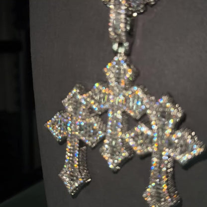 5MM TENNIS CHAIN & TRIPLE CROSS PENDANT