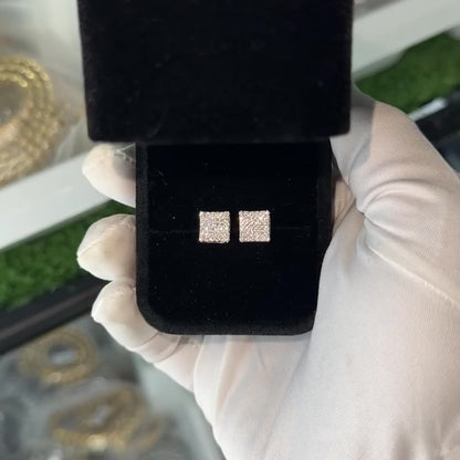 8MM SQUARE EARRINGS MOISSANITE VVS