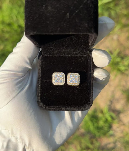 11mm Square Earrings MOISSANITE VVS