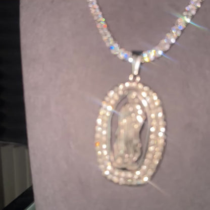 TENNIS CHAIN 4MM & SAINT MARY PENDANT
