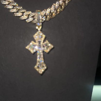 CUBAN CHAIN 10MM & BIG CROSS PENDANT