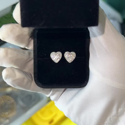 8mm Heart Earrings MOISSANITE VVS