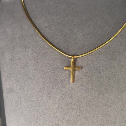 2MM SNAKE CHAIN WITH CROSS PENDANT