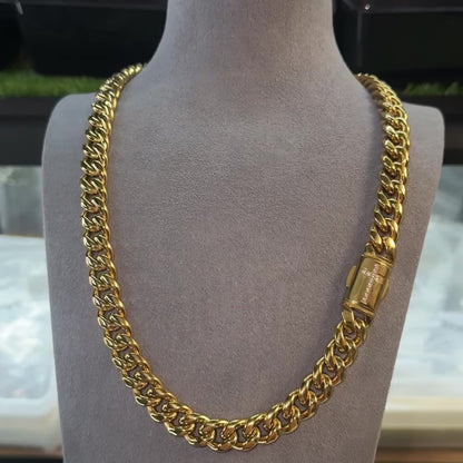12mm Cuban Cross Clasp Chain 5A CZ