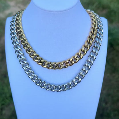 CUBAN LINK CHAIN PUSH CLASP 12MM