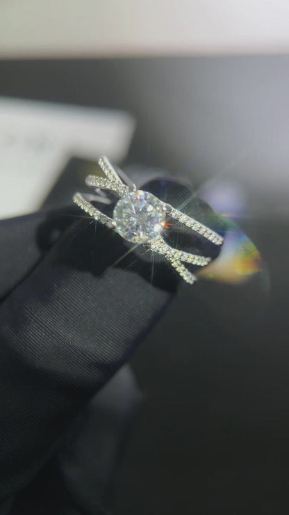 Criss-Cross Engagement Ring