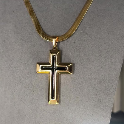 LUXURY CHAIN WITH BIG CROSS PENDANT