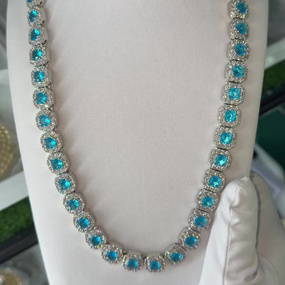 12mm Colored Baguette Chain 5a CZ