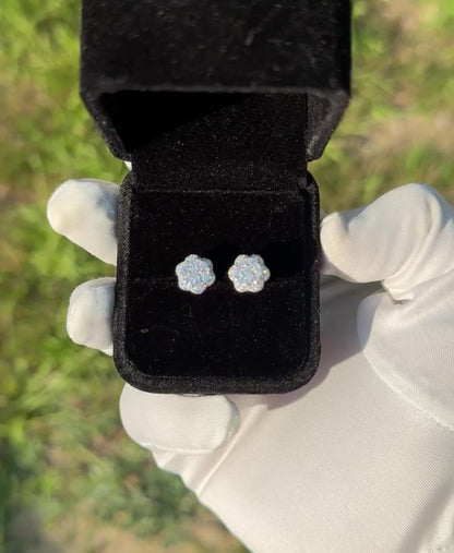 9mm FLOWER EARRINGS VVS MOISSANITE